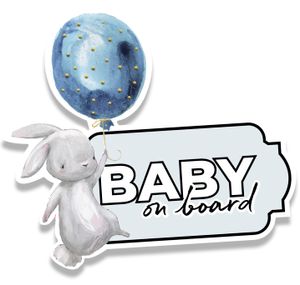Auto Aufkleber Baby on Board Hase Tiere Sticker Folie KFZ Familie Kinder Y044