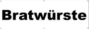 Werbeplane / Gerüstplane - p27 - Bratwürste / Imbiss - Plane - Banner 150cm x 50 cm - für Baustelle, Garten, Zaun oder Veranstaltung