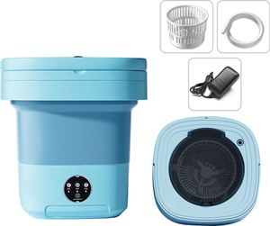 Tragbare 8-Liter-Mini-Waschmaschine mit UV-Sterilisation, faltbarer Schleudertrockner mit Ablaufkorb, Ablaufschlauch fuer Reisegehaeuse
