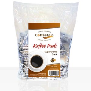 Coffeefair Kaffeepads Megabeutel Supercreme Dark Roast - 100Stk einzeln verpackt, Kaffee-Pad für z.B. Senseo