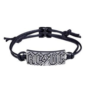 AC/DC - Armband Blitz-Motiv für Herren/Damen Unisex RO8833 (Einheitsgröße) (Schwarz/Silber)