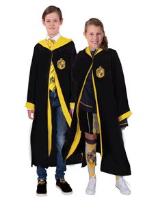 Offizielles Hufflepuff-Kostüm für Kinder Harry Potter schwarz-gelb