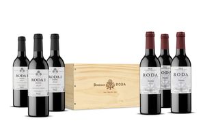 Bodegas Roda Je 1x0,5l Roda 2013,14,15 + RodaI 2011,12,13 6er HK Tasting Box Roda Reserva+ RodaI Reserva Wein
