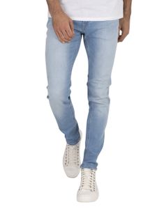 JACK & JONES JEANS LIAM2020 SKINNY JEANS STRETCH DENIM, Hosengröße:W34/L34, Farbe:Blue Denim AGI002 / Hellblau