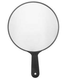Ø 26cm Großer Friseur-Spiegel, Handspiegel Schwarz h: 37cm