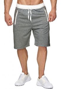 Herren Shorts Farbe Block Kurze Sporthosen Casual Pants Fitness Sommer Hosen Beachwear Hellgrau,Größe XL