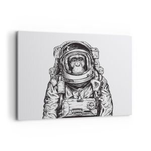 Bild auf Leinwand - Leinwandbild - Einteilig - Schimpanse Astronaut Zeichnung - 100x70cm - Wand Bild - Wanddeko - Wandbilder - Leinwanddruck - Bilder - Wanddekoration - Leinwand bilder - AA100x70-4312