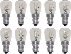 10 Stück Kühlschrankbirne Kühlschranklampe E14 15W klar 230V Leuchtmittel