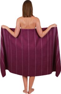 Betz Badetuch XXL 90 x 180 cm LINES Strandtuch Farbe - lila