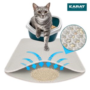 Katzenstreumatte Charly Doppelschichtiges Waben-Design 61 x 38 cm Grau