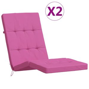 vidaXL Liegestuhl-Auflagen 2 Stk. Rosa Oxford-Gewebe