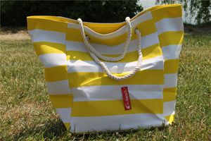 XXL Strandtasche Badetasche Shoppingtasche gestreift Kordel Maritim Beach Bag 085