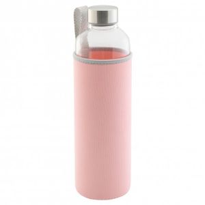 Trinkflasche, Glas, rosa, ca. 1 l