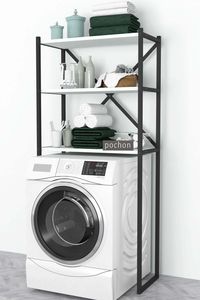 Pochon - Waschmaschinenregal Serena – Weiß - 35x66x160 - Toilettenregal - Badezimmerregal - Waschmaschine Überbau Schrank
