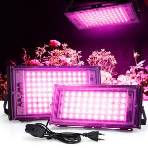 100W Pflanzenlampe LED Vollspektrum Grow LampeZimmerpflanzen Wasserdicht Wachstumslampe Strahler mit Schalter EU Stecker