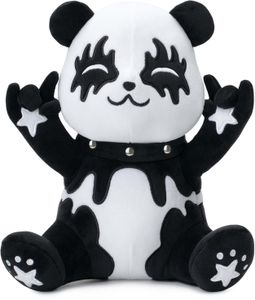 Kuscheltier 25cm, Tin der Metal-Panda | Plüschtier, Panda-Kuscheltier Merchandise, Fanrtikel für Fans von Band Kiss, schwarz weiß