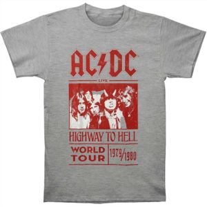 AC/DC - "Highway To Hell World Tour 1979/1980" T-Shirt für Herren/Damen Unisex RO456 (L) (Grau)