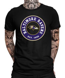 Baltimore Ravens - American Football NFL Super Bowl Herren T-Shirt, Schwarz, XXL, Vorne