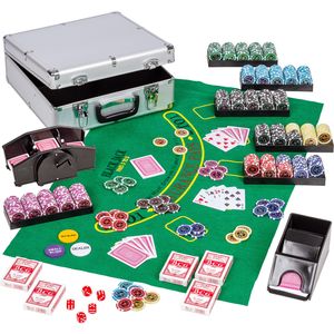 Pokerset Pokerkoffer 600 Laserchips Kartenmischer Kartengeber