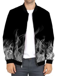 Herren Sport Jacken Urlaub Flammdruck Collegejacken Mit Langen Säle Mode, Farbe: Style-d, Größe: 2Xl
