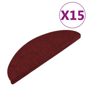 vidaXL Stufenmatten Selbstklebend 15 Stk. 56x20 cm Rot