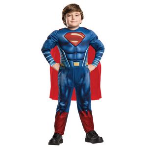 Superman - "Deluxe" Kostüm - Kinder BN5075 (140) (Blau/Rot)