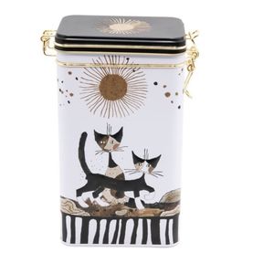 Kaffeedose von Fridolin - Kaffeedose, Teedose - geprägt und aufwendig lackiert - Künstler: Rosina Wachtmeister Motiv: Cats -ca. 11B × 18H × 7,4Tcm