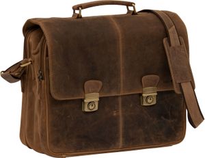 Greenburry Vintage Aktentasche Leder 42 cm Laptopfach