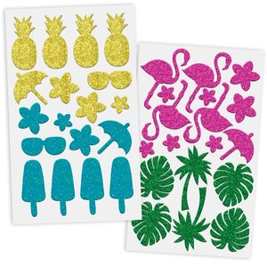 Moosgummi Glitter-Sticker "Tropic", 36 Stück
