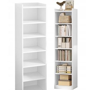 Weisses Stehendes Bücherregal Hoher Skandinavischer Stangenschrank