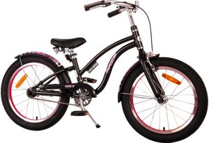TPFSports Miracle Cruiser Kinderfahrrad - Mädchen - 18 Zoll - Rücktritt + Handbremse - Mattschwarz