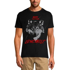 Herren Grafik T-Shirt Rock Kampfbekleidung - einsamer Wolf - Wolf – Rock Fightwear - Lonewolf - Wolf – Öko-Verantwortlich Vintage Jahrgang Kurzarm