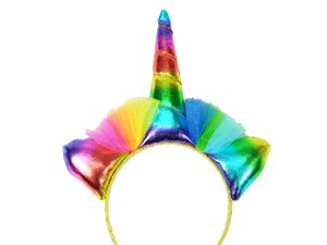 Niedlicher Haarreif  Einhorn Regenbogen  Haarreifen Haarschmuck Karneval Kostüm, bunt