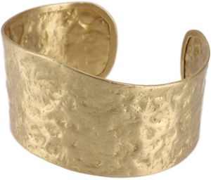 Armspange Messing, Breiter, Gehämmerter Boho Armreif - Gold, Metall, Armreifen & Armbänder Modeschmuck