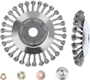 Speed 200mm Profi Motorsense Unkrautbürste Wildkrautbürste 25,4mm Bohrung + Montageset Drahtbürste Freischneider für effektive Moosentfernung