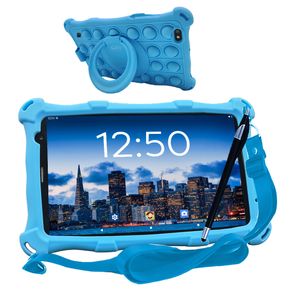 AngelTech Kindertablet PRO MAX - Android 13 - 4+3 GB RAM - 64+64 GB - Octa-Core-Prozessor - Schnelles 8 Zoll Kindertablet - Elterliche Kontrolle- Blau