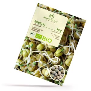 Erbsen Sprossen Samen 50g - Microgreens Saatgut ideal für die Anzucht von knackigen Keimsprossen auf der Fensterbank