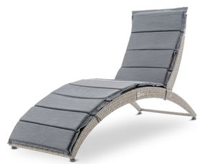 di volio Sonnenliege aus Polyrattan mit Auflage CIAMPINO – komfortable Gartenliege im edlen Design - klappbare Relaxliege