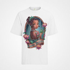 Bio T-Shirt Damen Oversize Küss den Frosch Prinzessin Tiana Women Shirt Baumwolle