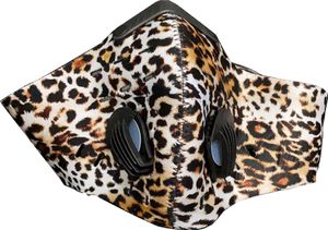 Maska s ventilom a filtrom s aktívnym uhlím proti znečisteniu, opakovane použiteľná, leopardia, na behanie, bicyklovanie, kolobežkovanie
