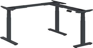 Ergotopia® Desktopia Edge elektrisch höhenverstellbares Tischgestell für Eckschreibtische Premium Ecktischgestell L-Form Eck Schreibtisch schwarz
