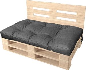Pillows24 - Vankúš na palety odolný voči vode a UV žiareniu - Vankúš na sedenie | Vankúš na europalety 120x80 - Nábytok z paliet - Vonkajší/vnútorný, Graphite