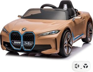 Kinder Elektroauto 12V - BMW i4 - 1 bis 6 Jahre - mit Fernbedienung - Beige
