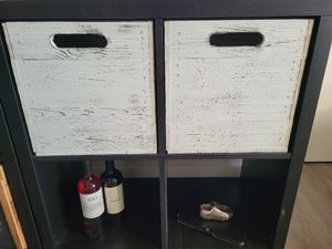 2er set Holzbox Vintage Weiss Regalkiste passend für Ikea Kallax und Expeditregal Weinkiste Holzkiste