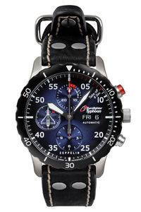 Zeppelin 7218-3 Herrenuhr Automatik Chronograph Eurofighter Schwarz/Blau