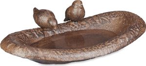 relaxdays Vogeltränke Gusseisen mit Vögeln