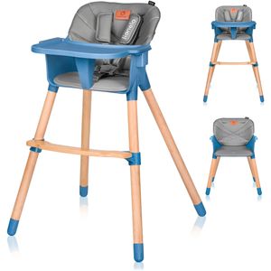 Lionelo Koen vysoká detská stolička, detská vysoká stolička, vysoká stolička, vysoká stolička do 40 kg, odnímateľný podnos, 5-bodové bezpečnostné popruhy, robustná konštrukcia