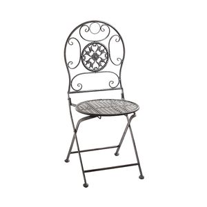Kobolo kovová stolička záhradná stolička vintage nostalgia stolička - kovová sivá 91cm skladacia - záhradný nábytok sada balkónová stolička dekorácia Záhradná stolička Balkón