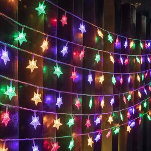 3m LED Stern Lichterkette Batteriebetrieben Weihnachtsbeleuchtung Party Innen Deko, Bunt