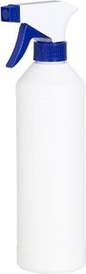 Sprühflasche, leer, 500ml, weiß, inkl. Trigger, PE, DIN 28/410, weiß/blau